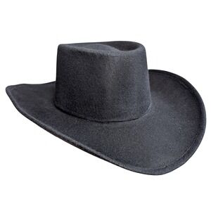 Vintage Pigalle Unisex 6 3/4 Black Felt Gambler Cowboy Hat